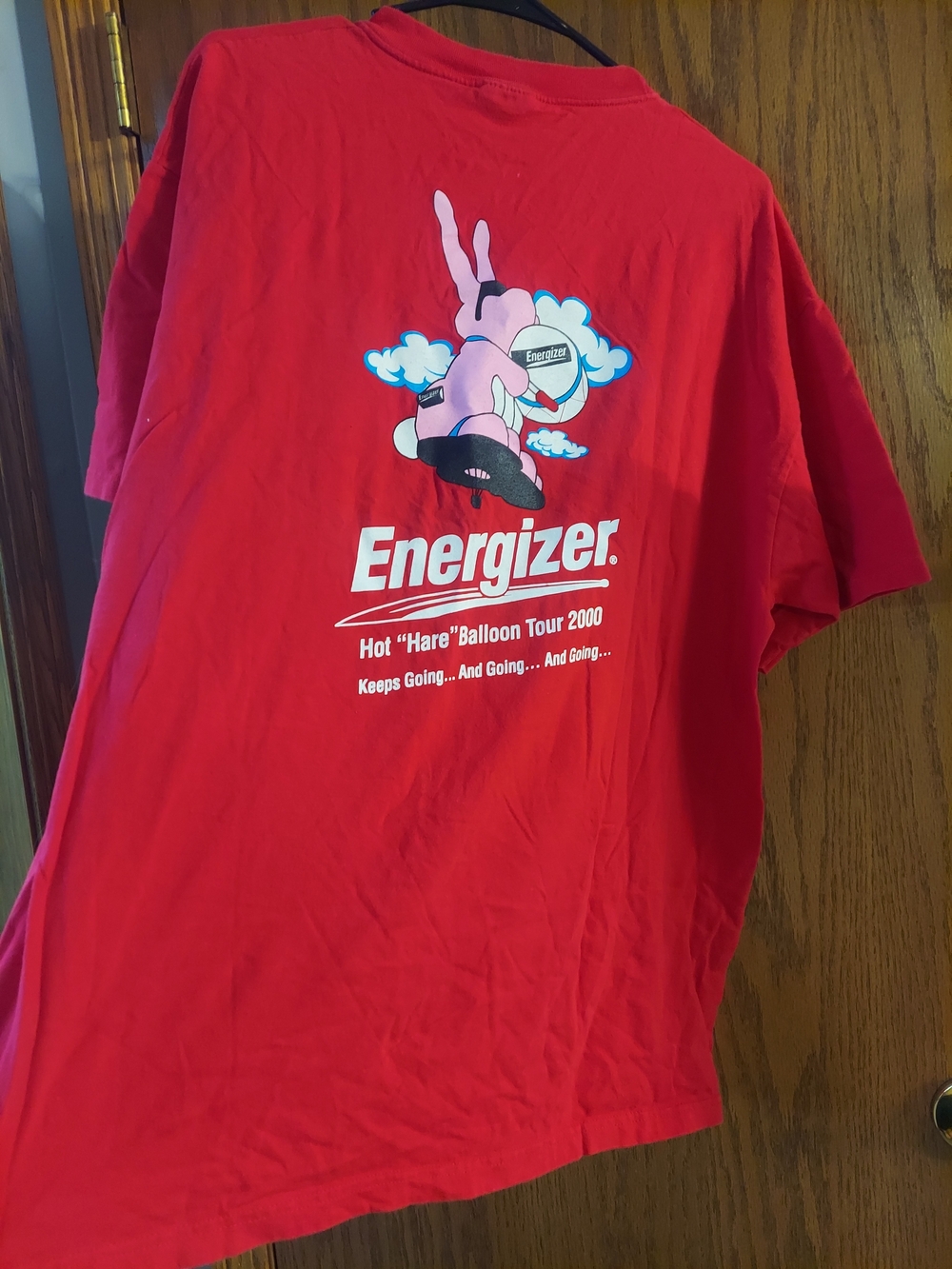 Vintage Y2K Energizer Bunny Crew Hot Hare Balloon Tour 2000 Shirt XL